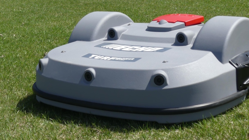 The City of Calgary testing out robot lawn mower as part of a pilot program. (City of Calgary handout) 