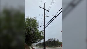 Power lines down in St. Vital on May 14, 2024 (X/Manitoba Hydro) 