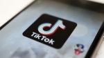 The TikTok logo is displayed on a smartphone screen. (Kiichirio Sato/AP Photo)