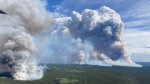 A view of the Parker Lake wildfire near Fort Nelson, B.C., is shown on Monday, May 13, 2024. (The Canadian Press / Handout-BC Wildfire Service)