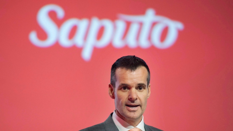 Saputo Inc., chairman of the board and CEO Lino Saputo Jr., addresses the company's annual general meeting in Laval, Que., on Aug. 7, 2018. THE CANADIAN PRESS/Graham Hughes
