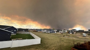 Wildfire smoke over Fort McMurray, Alta. on May 14, 2024. (Credit: James Cardinal Jr.)