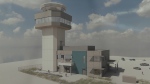 A new LEED-certified navigation tower being built at Victoria International Airport is seen in an artist's rendering. 