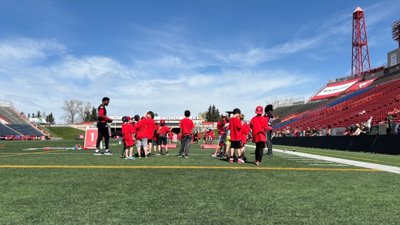 Shout out to the Calgary Stampeders for spending their time putting on an awesome Jr. Stamps Camp this past Saturday. And the weather was delightful.