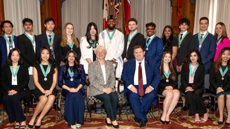 2022 recipients of the Ontario Medal for Young Volunteers. March 1, 2024 (Nik Provenzano)