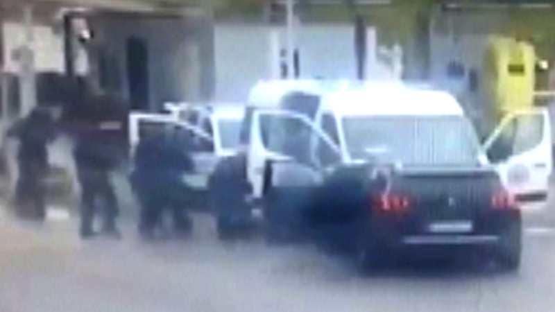 WARNING: CCTV footage shows ambush in France