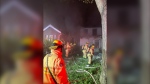 (Regina Fire battles a house fire on the 1100 block of Cameron Street. Regina Fire, X.)