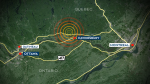 Earthquakes Canada says a magnitude 3.2 earthquake hit northwest of the town of Hawkesbury at 8:20 a.m., just across the Ottawa River on the Quebec side on Wednesday, May 15, 2024. 