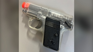The Campbell River RCMP shared this photo of a recently seized air soft gun on May 15, 2024. 