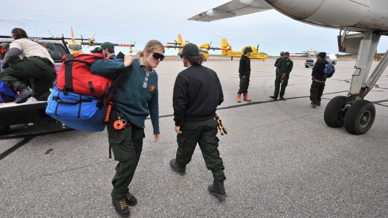 Ontario fire ranger crews head to Manitoba to help fight wildfires. May 14, 2024 (MNRF)