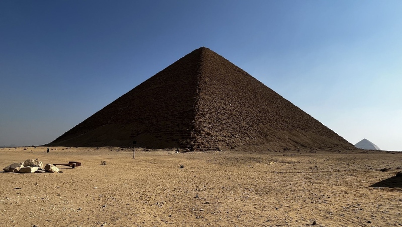 The Red Pyramid at the Dahshur necropolis is located near the now-defunct arm of the Nile. (Eman Ghoneim / CNN Newsource)