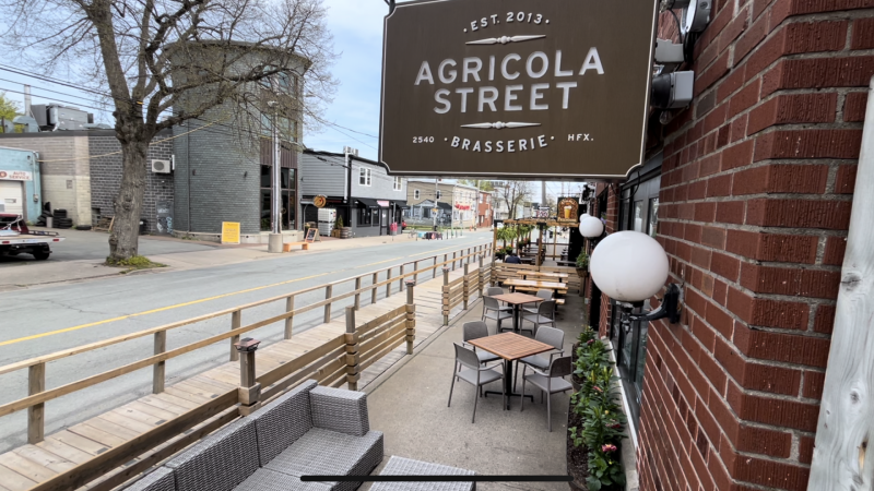 The patio of the Agricola Street Brasserie in Halifax is pictured on May 16, 2024. (Jonathan MacInnis/CTV Atlantic)