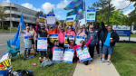  LifeLabs workers from Simcoe County Rally outside LifeLabs Headquarters in Etobicoke, Ont., on May 8, 2024 (Courtesy: OPSEU Local 389). 