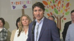 Prime Minister Justin Trudeau is pictured during a news conference in Caraquet, N.B., on May 16, 2024.