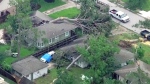 Aerials of storm damage in Houston
