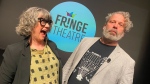 Fringe Theatre Executive Director Megan Dart (left) and Artistic Director Murray Utas (right) announce the 2024 Fringe Festival theme on May 17, 2024. (Matt Marshall/CTV News Edmonton)