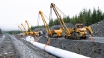 Work on the Coastal GasLink pipeline is seen in this photo from Ledcor's website. The vehicles pictured do not appear to be the 'haulers' referenced in the court decision. (Ledcor.com)