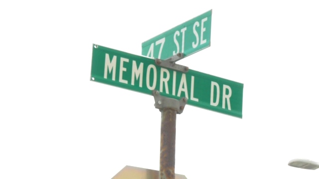 The sign at the intersection of Memorial Drive and 47 Street SE on May 18, 2024. (Darren Wright/CTV News Edmonton)