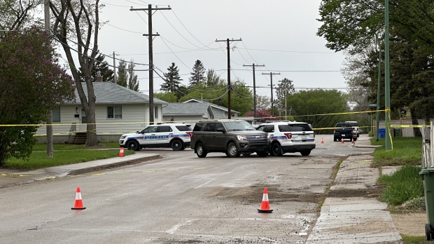 Multiple police vehicles were witnessed at the scene of a "serious incident" involving Regina SWAT on the 1100 block of Garry Street. (Angela Stewart/CTV News)