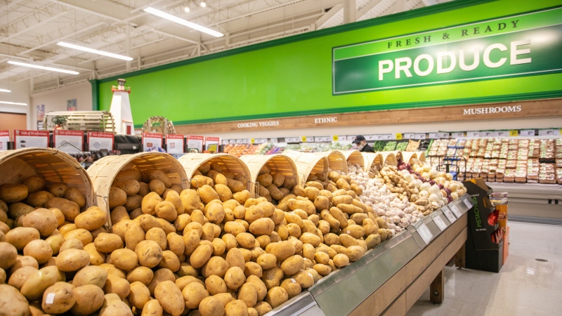 Potatoes are seen in the produce section at an Atlantic Superstore grocery in Halifax, Friday, Jan. 28, 2022. (THE CANADIAN PRESS/Kelly Clark)