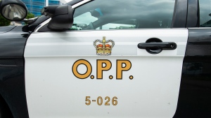 An Ontario Provincial Police cruiser is shown in Vaughan, Ont., on June 20, 2019. A 56-year-old has been airlifted to hospital with serious injuries after live ammunition exploded in a fire in Haldimand County, Ontario. THE CANADIAN PRESS/Andrew Lahodynskyj