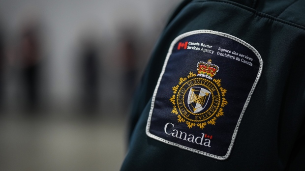 A Canada Border Service Agency badge is seen in Tsawwassen, B.C., Friday, Dec. 16, 2022. (Darryl Dyck / / The Canadian Press)