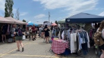 Shoppers walk among the stalls as Vintagefest returns to St. Jacobs on May 20, 2024. (Hannah Schmidt/CTV News)