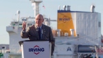 A service celebrating the life of Arthur L. Irving was held on May 18, 2024, at the Saint John, N.B., home of the late Irving Oil businessman. Irving, Chairman of Irving Oil gestures while speaking during the grand opening of the Halifax Harbour Terminal in Dartmouth, N.S., Thursday, Oct. 20, 2016. THE CANADIAN PRESS/stringer