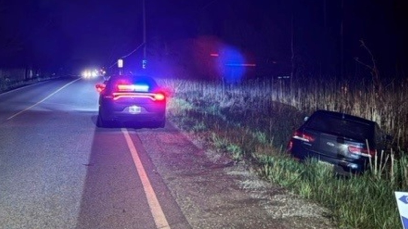 Police attend a crash in the area of County Road 23 and Caledon-East Garafraxa Townline in East Garafraxa, Ont., on Sun., May 19, 2024. (Source: Dufferin OPP)