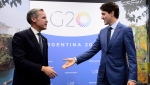 File photo of Prime Minister Justin Trudeau meeting with then Bank of England governor Mark Carney at the G20 Summit in Buenos Aires, Argentina on Nov. 30, 2018 (Sean Kilpatrick / THE CANADIAN PRESS)