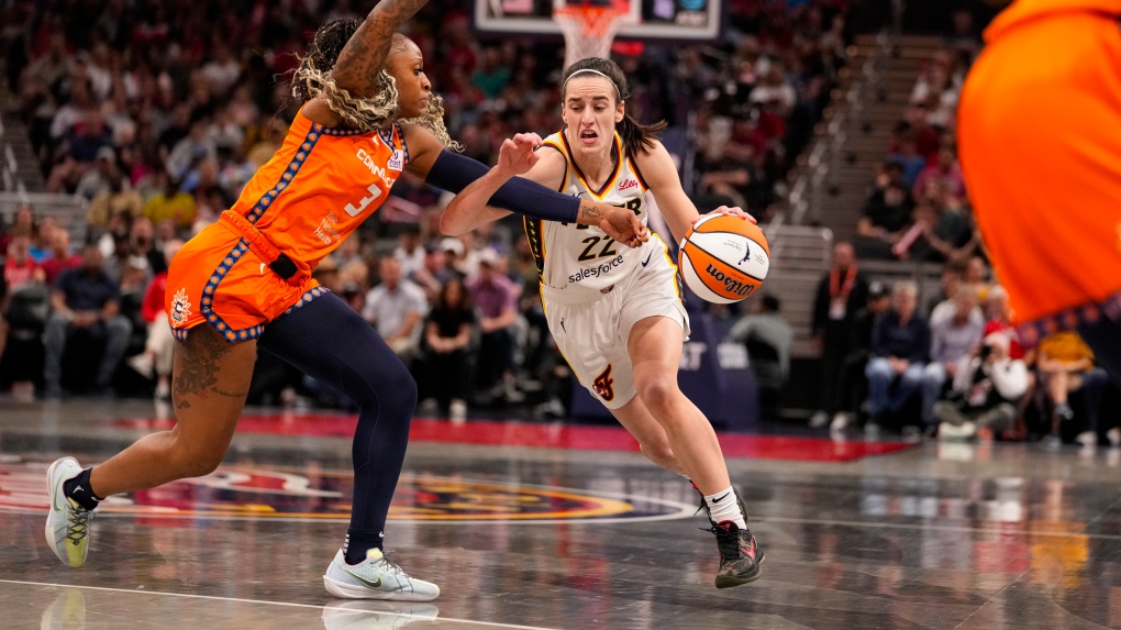 Caitlin Clark plays during WNBA basketball game 