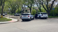 Regina police are conducting an operation on the 1200 block of Garnet Street Tuesday afternoon. (GarethDillistone/CTVNews) 