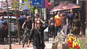 People in Moncton deal with hot weather. (Source: Alana Pickrell/CTV News Atlantic)