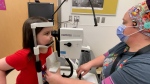 7 year-old Aurelia is having a non-invasive imaging test done at CHEO using a new Optical Coherence Tomography (OCT) machine. Peter Szperling/CTV News Ottawa