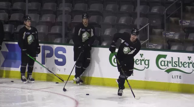The London Knights practice in London, Ont. on May 21, 2024 ahead of the Memorial Cup. (CTV News London)