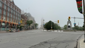Fog blankets Parliament Hill in downtown Ottawa on Wednesday. (Josh Pringle/CTV News Ottawa)