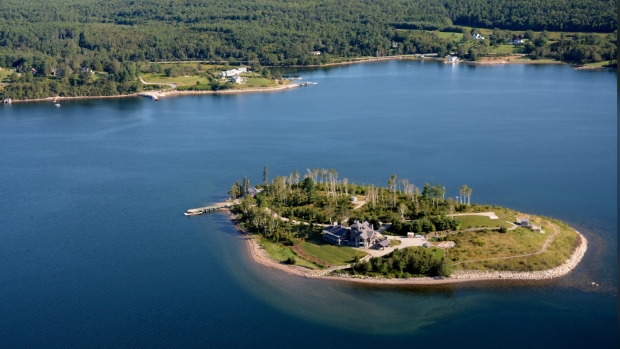 “The Lodge at Strum Island” is pictured off the shore of Oakland, N.S. (Source: Mike Rogers/Coldwell Banker)