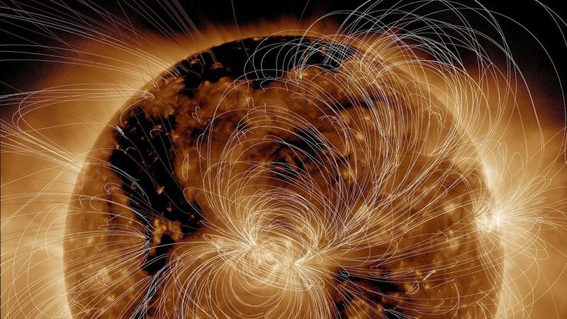 This view of the sun's magnetic field was generated by NASA's Solar Dynamics Observatory. (NASA via CNN Newsource)