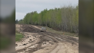 A photo of conditions on Saskatchewan Highway 123, May 2024. (Courtesy: Village of Cumberland House)