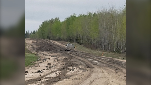 A photo of conditions on Saskatchewan Highway 123, May 2024. (Courtesy: Village of Cumberland House)