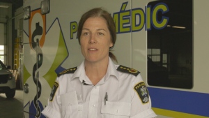 Career paramedic Maxine Samson from North Bay, Ont., shares her story with CTV News. (Eric Taschner/CTV News Northern Ontario)