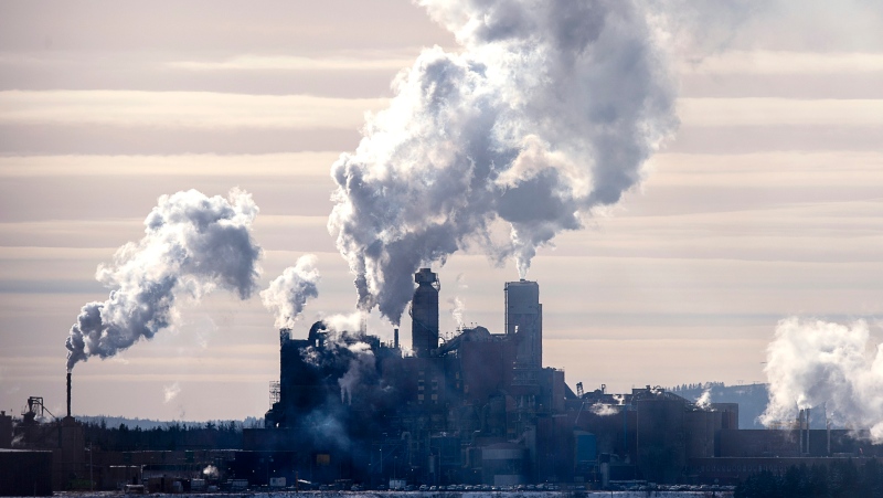 The Northern Pulp mill in Abercrombie Point, N.S., is viewed from Pictou, N.S., Friday, Dec. 13, 2019. (Source: THE CANADIAN PRESS/Andrew Vaughan)