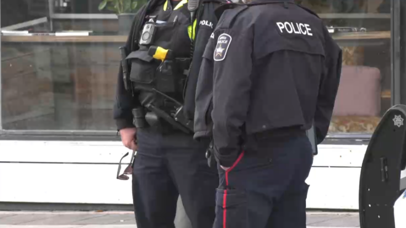 Barrie police officers - file image. (CTV News)