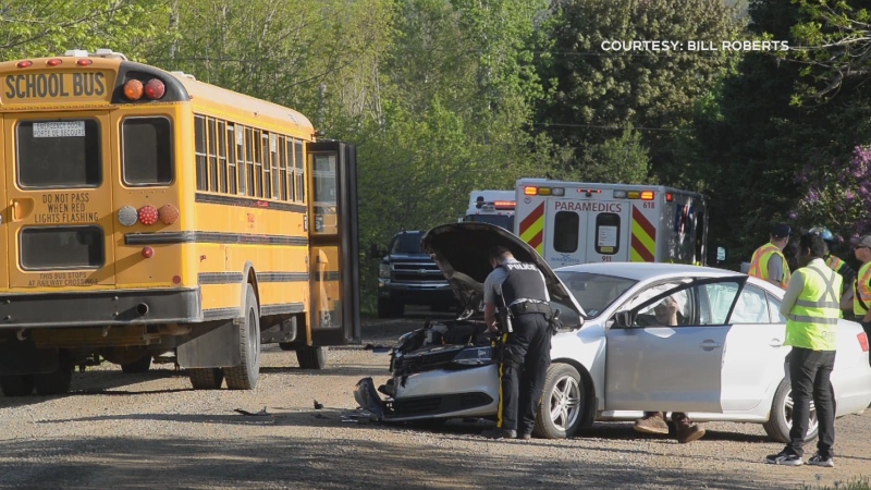 Five youths were on board a school bus that was involved in a morning collision in Nova Scotia’s Kings County on May 23, 2024.