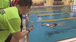 Special Olympians compete in swim events in Waterloo Region on May 23, 2024. (Tyler Kelaher/CTV Kitchener)