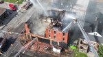 Windsor fire crews battle a blaze in the area of Wyandotte Street and Parent Avenue on May 24, 2024. (Bob Bellacicco/CTV News Windsor)