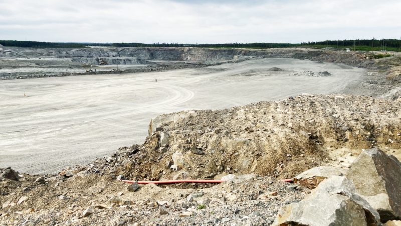 IAMGOLD’s Cote Gold open pit mine, located off Highway 144 between Timmins and Sudbury, had its official ribbon-cutting ceremony this week as production ramps up. (Lydia Chubak/CTV News)