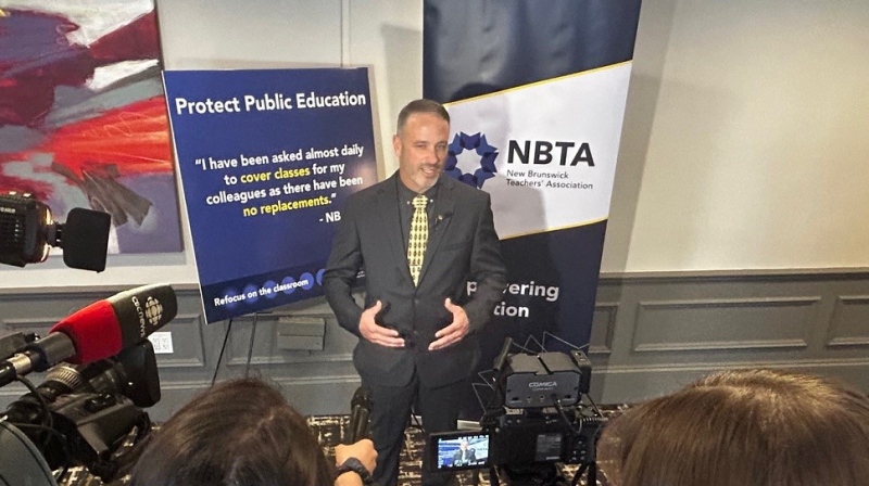 New Brunswick Teachers’ Association president Peter Lagacy is pictured on May 24, 2024 in Fredericton. (Laura Brown/CTV Atlantic)