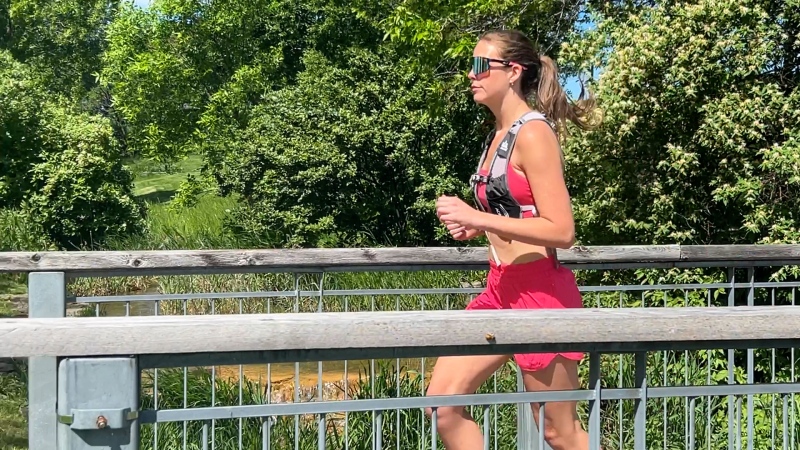 Jill Barr is training for her first half marathon at Andrew Haydon Park on Friday, May 24, 2024 (Katelyn Wilson/CTV News).