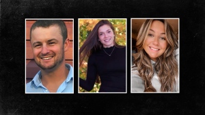 From left to right: Riley Orr, 23, Kaila Bearman, 21, and Juliette Côté, 22, were all killed last Saturday in a boating collision on Bobs Lake, north of Kingston, Ont. on May 18, 2024. 